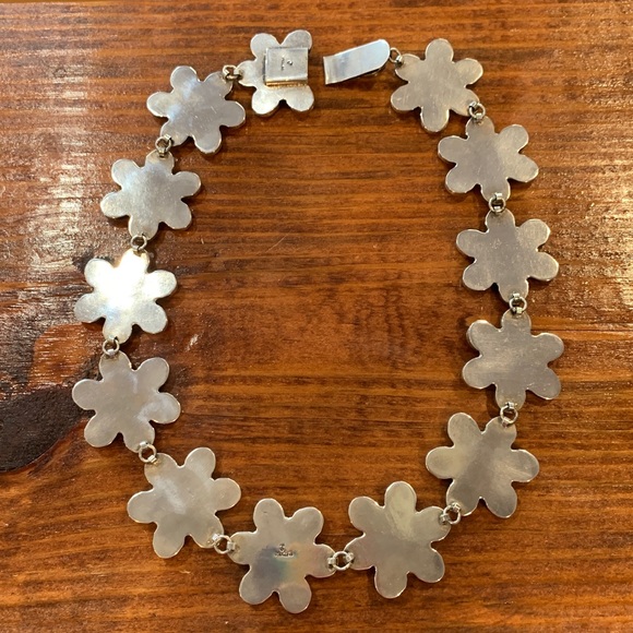 Vintage Federico Jimenez Turquoise Flower Necklace - Picture 5 of 17